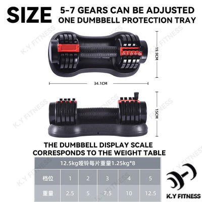 Adjustable Dumbbell Home Gym Fitness Equipment (12.5kg/ 25kg) Dumbbells Set