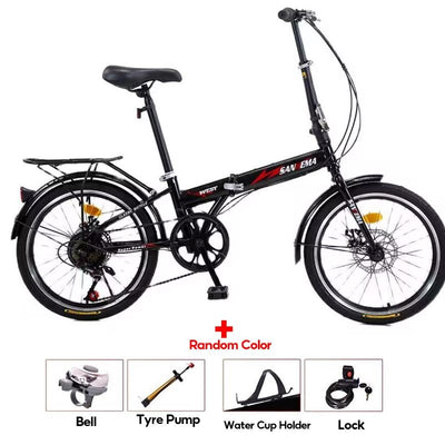 [SG READY STOCK] 20 Inch Foldable Bicycle 7-speed Variable Speed Bicycle High-carbon Steel Folding
