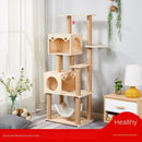 Large and Medium-sized Solid Wood Sisal Climbing Cat's Nest Wooden Four Seasons Universal Scratch