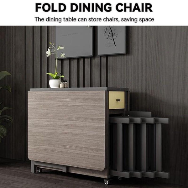 HQ Nordic Multifunctional Folding Dining Table And Chair Combination Modern Minimalist Family Home