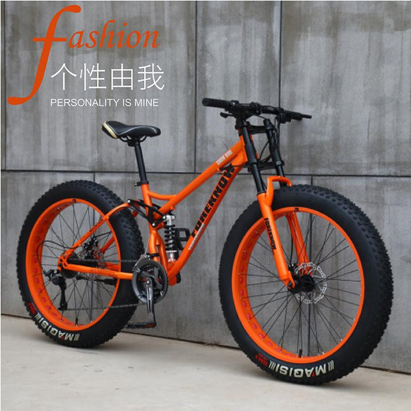 Mountain Bicycle Adult Off-roader Beach Snow Bike 4.0 Tire Male and Female Student Variable Speed