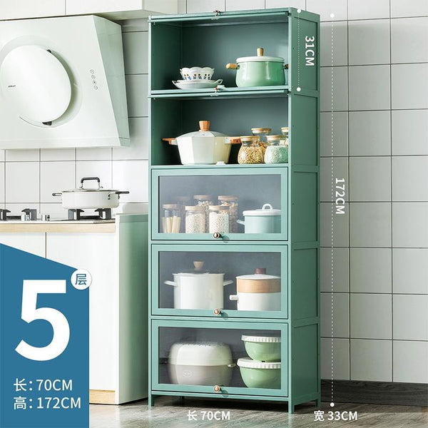 (EIYI) Kitchen Storage Cabinet Floor Multi-storey Cupboard Living Room Balcony Shelf With Door