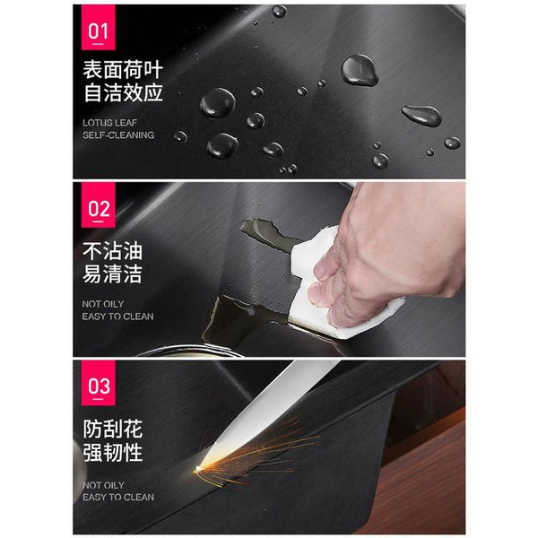 Black Sink Nano Handmade Sink Kitchen Bar Counter Small 304 Stainless Steel Wash Basin Sink