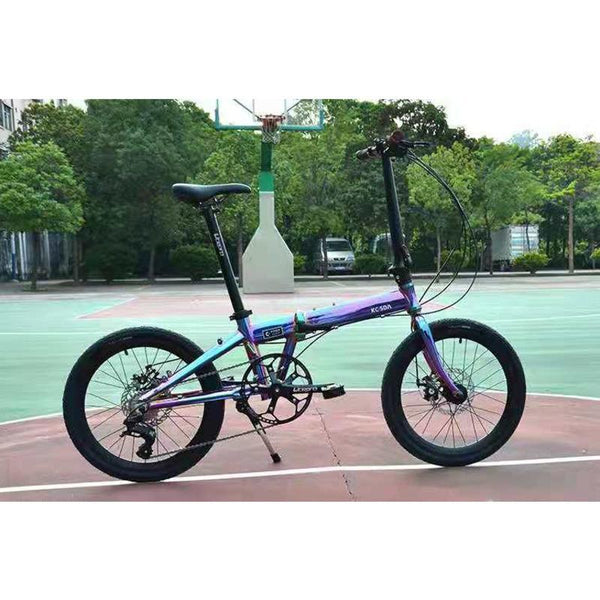 KOSDA KSD-5 Foldable Bicycle Electroplating 20 Inch 8-speed Dual Disc Brake Bicycle Aluminum Alloy