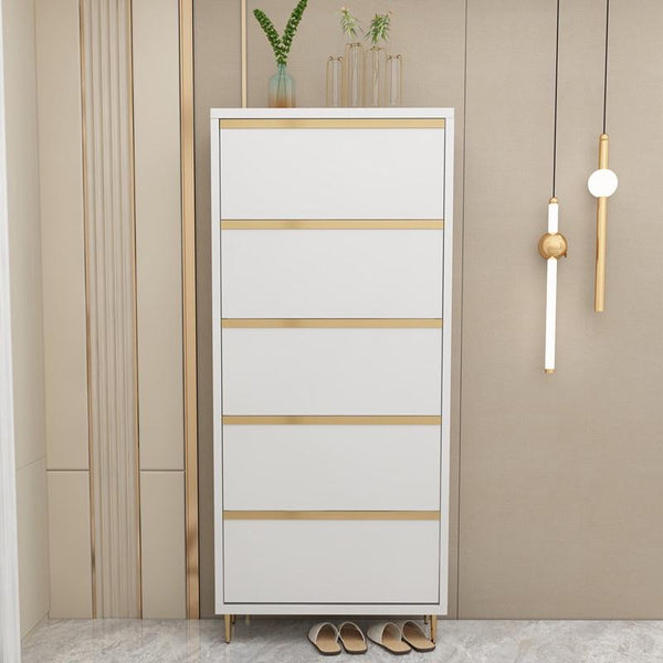 YONGQI Light Luxury Shoe Cabinet Ultra-thin Tipping Shoe Cabinet Simple Five-layer Large-capacity