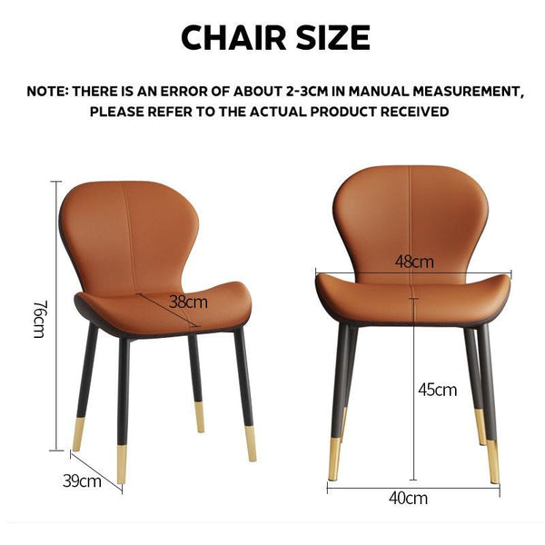 Dining Chair Waterproof Pu/Leather Dining Chair Living Room Leisure Chair Modern Backrest Chair