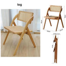 SHANJIE Nordic Solid Wood Dining Rattan Household Simple Leisure Single Hotel Restaurant Back Chair