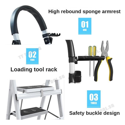 Kinbolee Indoor Step Stool Household Ladder Folding Climb Ladder Thick Multi-purpose Telescopic