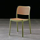 Plastic chair rattan chair household dining chair Nordic stackable armchair