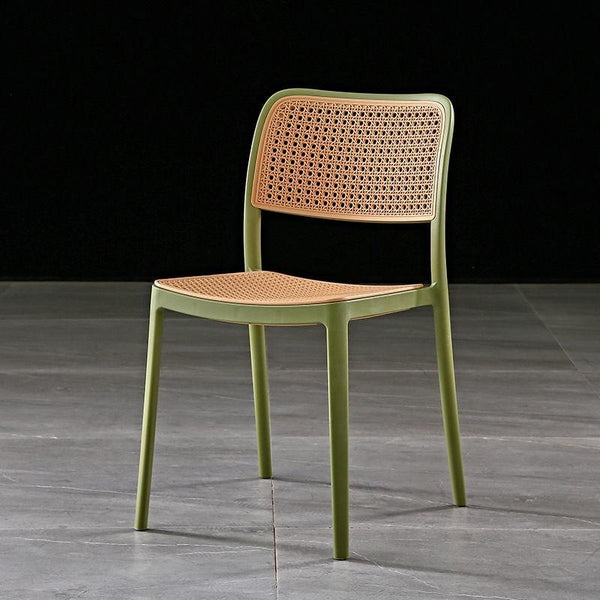 Plastic chair rattan chair household dining chair Nordic stackable armchair