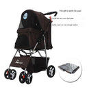 Foldable Pet Stroller Dog Detachable Cart with 4 Wheels