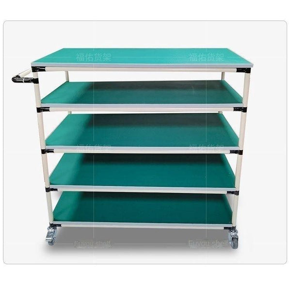 Syezyo Anti-static Foldable Trolley Tool Trolley Cart Rack Workshop Multi-layer Material Weekly
