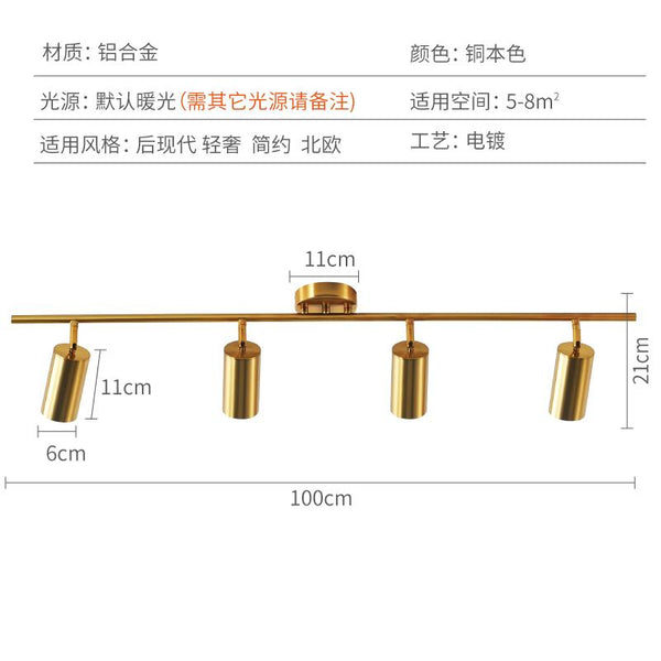 🔥In Stock🔥 Nordic Gold Surface Mounted Spotlight Living Room Dining Room Household Ceiling