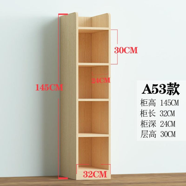 Book Shelf Solid Wood Bookshelf Cabinet Modern Simple Floor Bookcase Shelf Log Pine With Door Bay