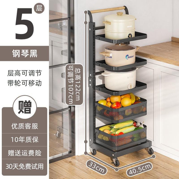 Kitchen pot rack multi-layer storage rack floor type household vegetable pot rack multi-functional