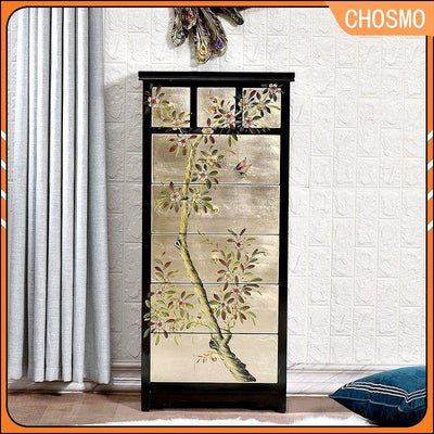 New Chinese Chest of Drawers American Light Luxury Solid Wood Bedroom Simple Modern Locker Side