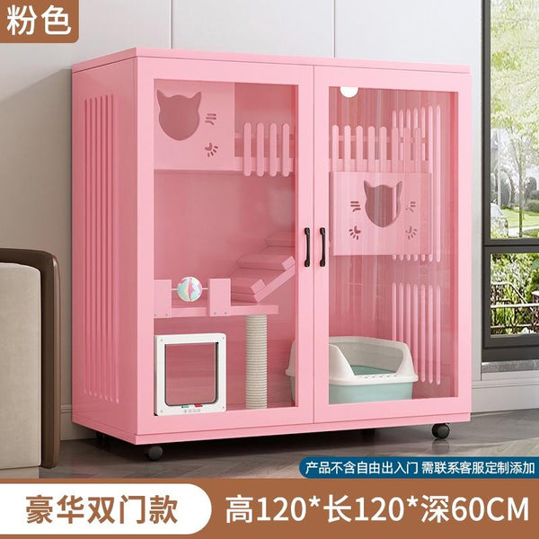 Solid Cat Cage Villa Wood Cat Cage Hold Luxury Villa Three Storey Super Large Nest Free Space