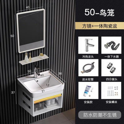Vanity Cabinet Bathroom Space Aluminum Bathroom Cabinet Combination Wash Basin Wash Basin Small