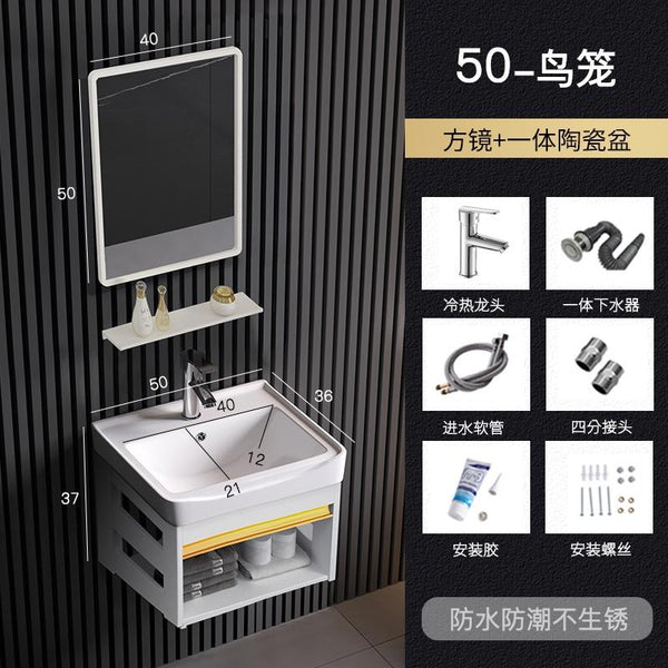 Vanity Cabinet Bathroom Space Aluminum Bathroom Cabinet Combination Wash Basin Wash Basin Small