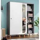 Wardrobe Whit Mirror Sliding Wardrobe Bedroom Dressing Mirror Wardrobe Storage Cabinet
