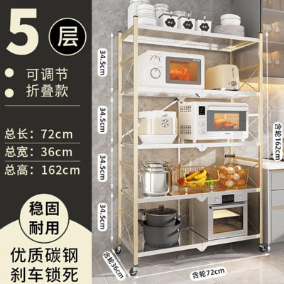 Folding Storage Rack - Kitchen Rack Organizer Full Folding Storage Rack Easy To Install Wheels All