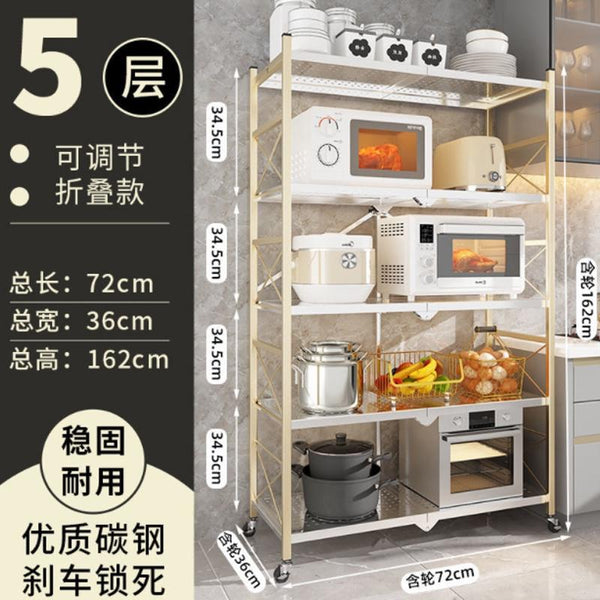 Folding Storage Rack - Kitchen Rack Organizer Full Folding Storage Rack Easy To Install Wheels All
