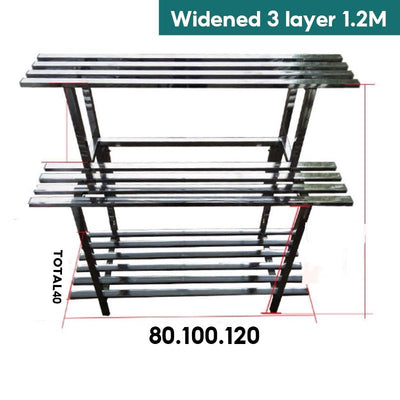 Stainless Steel Flower Rack Indoor/Outdoor Metal Plant Rack Ladder Flower Stand For Balcony Garden