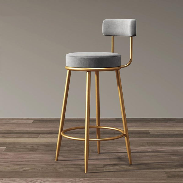 Nordic Wrought Iron Bar Chair Light Luxury Home Backrest High Chair Bar Stool