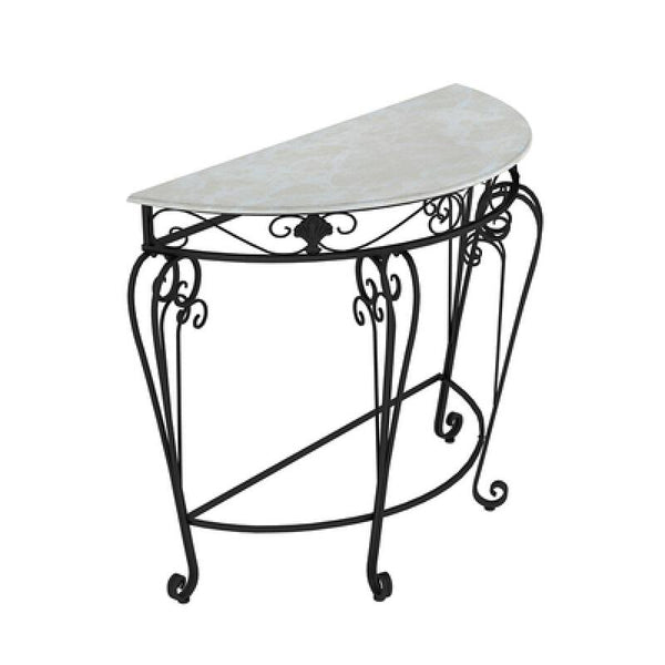 Nordic Light Luxury Ins Simple Iron Porch Against the Wall Modern Hallway Corridor Semi-round Table