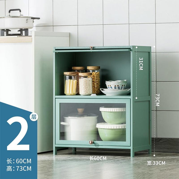 (EIYI) Kitchen Storage Cabinet Floor Multi-storey Cupboard Living Room Balcony Shelf With Door