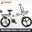 Phoenix Foldable Bicycle 7 Speed Variable Speed Foldable Bike High Carbon Steel Double Disc Brake