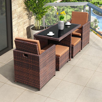 GC Outdoor Table And Chair Rattan Chair Combination Courtyard Leisure Balcony Terrace Garden Rattan