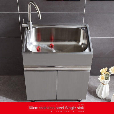 304 Sink Stainless Wash Pool Basin Steel Laundry Cabinet Bathroom Cabinets Washbasin Laundry Pool