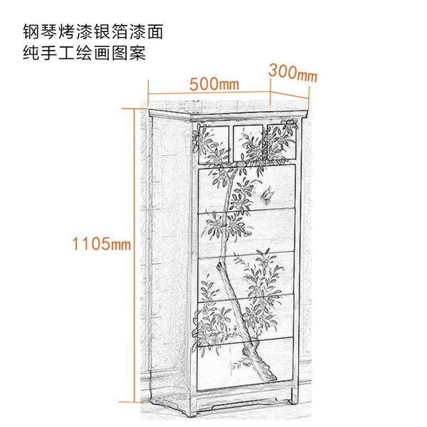 New Chinese Chest of Drawers American Light Luxury Solid Wood Bedroom Simple Modern Locker Side