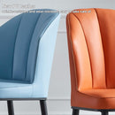 DF Leather Dining Chair Waterproof Nordic Chair With Gold Legs Wear-resistant Iron Stool Backrest