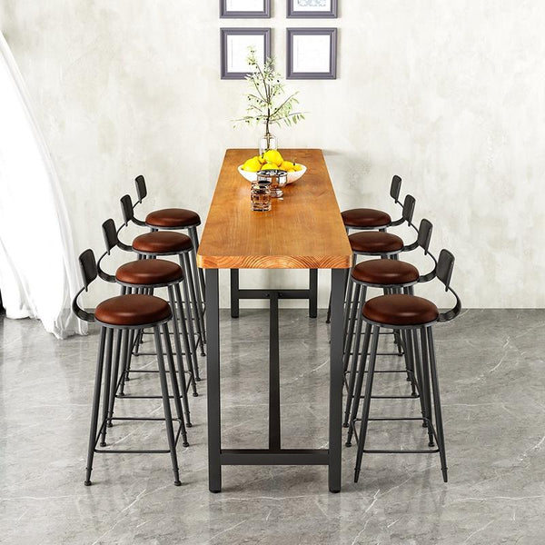 Bar Table Solid Wood High Foot Nordic Bar Table and Chair Iron Leisure Milk Tea Shop Bar Clear Bar