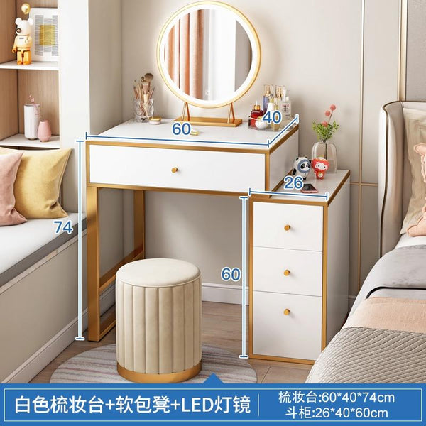 YICHANG Dressing Table With Mirror Light Luxury Style Vanity Table Bedroom Makeup Table With LED