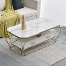 Tea Table Nordic Small Family-sized Marble Coffee Table Modern Simple Living Room Rectangular Coffee