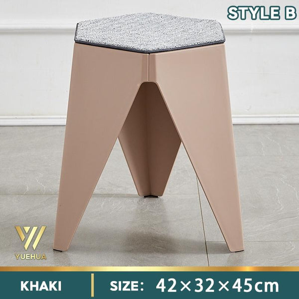 【BUY 3 GET 1 FREE】Stackable Small Stool Durable Solid Color Plastic Stool Thickened Dining Chair