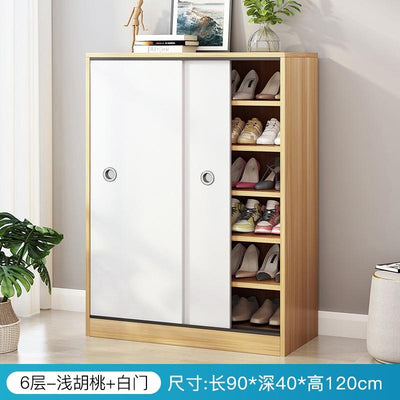 Shoe Rack Home Entrance Simple Modern High Vertical Sliding Door Shoe Rack Balcony Storage Solid