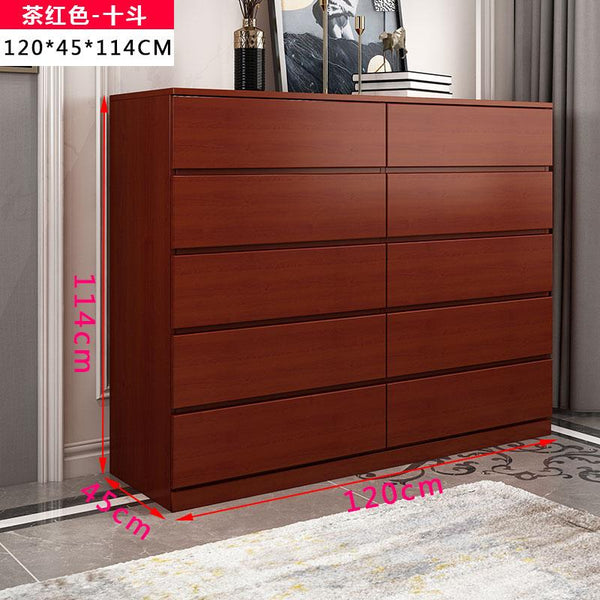 All Solid Wood Simple Modern Drawer Locker Living Room Bedroom Storage Cabinet Chest of Drawers