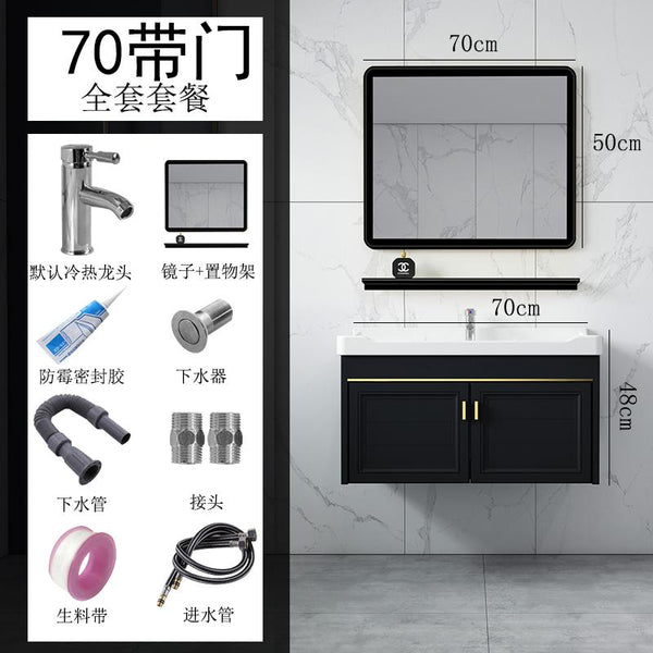 Family Small Toilet Basin Cabinet Combination Wall Mounted Ceramic Washstand Mini Balcony Simple