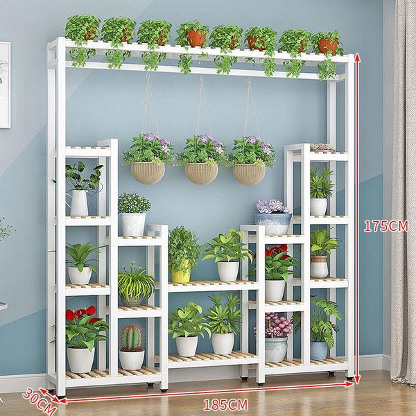 Indoor Screen Partition Living Room Xuanguan Green Flower Pot Rack Iron Floor-to-ceiling Multi-layer
