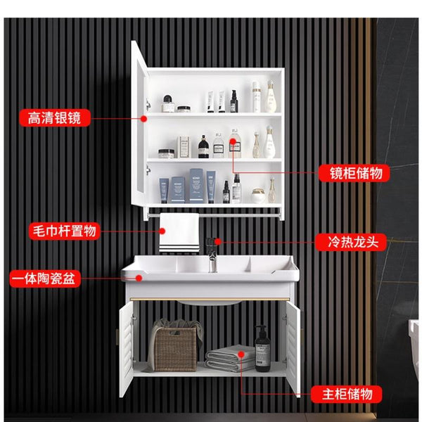 Vanity Cabinet Bathroom Space Aluminum Bathroom Cabinet Combination Wash Basin Wash Basin Small