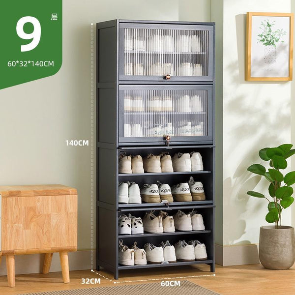 Shoe Cabinet Home Black Gray Shoe Cabinet 2022 New Flip Door Shoe Rack Cabinet
