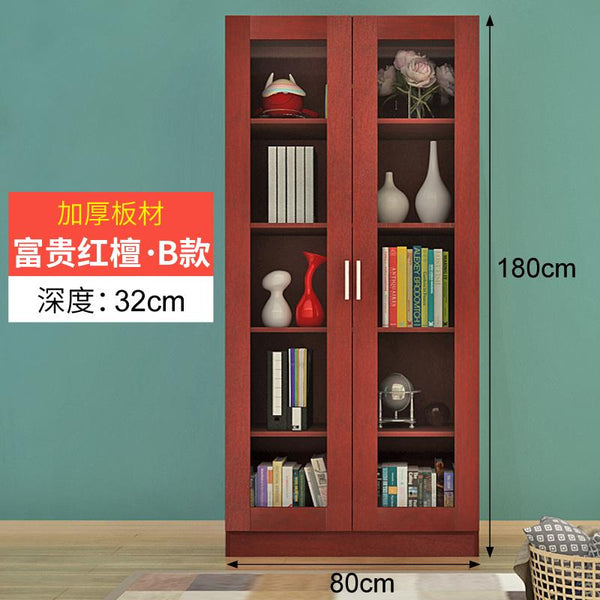 Simple Bookcase Combination Bookshelf Office Wooden Filing Cabinet