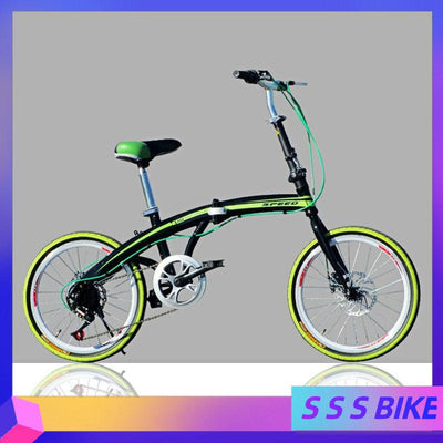 U8 Foldable Bicycle 20-inch Disc Brake 7 Speed Variable Speed High Carbon Steel Frame Student Adult