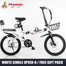 Phoenix Foldable Bicycle 7 Speed Variable Speed Foldable Bike High Carbon Steel Double Disc Brake