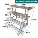 Stainless Steel Flower Rack Indoor/Outdoor Metal Plant Rack Ladder Flower Stand For Balcony Garden