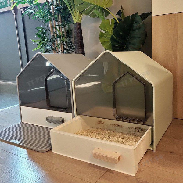 Byto Cat Litter Box Fully Enclosed Litter Box Large Space Odor-proof Cat Toilet Drawer Type Cat